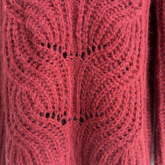 Elsamanda Athropologie Made in Italy Rust Red Sweater Size Small Alpaca Mohair - Picture 13 of 13